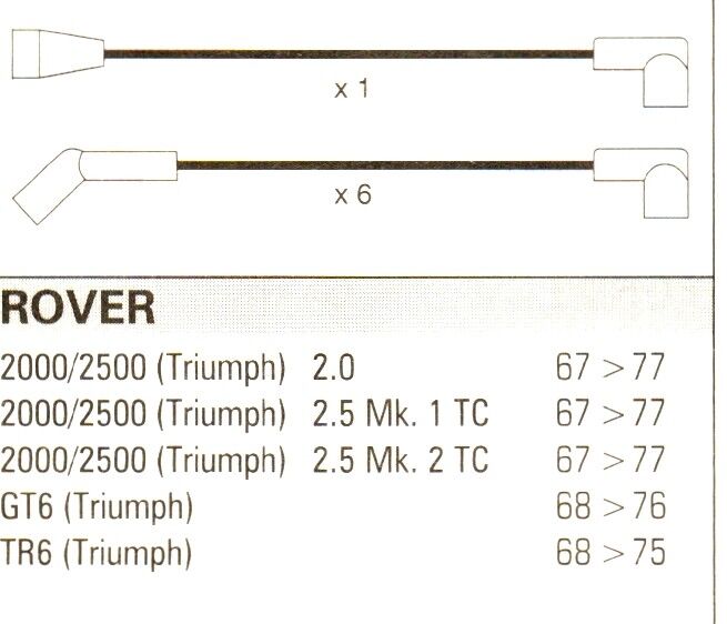 Rover Triumph Gt6 Tr6 2000/2500 10mm Formula Power, Race Quality Ht Leads Fp202